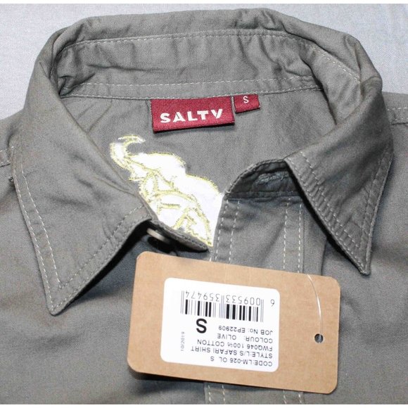 Jannie Otto Safaris Africa Button Embroidered Olive Vented‎ Shirt Womens Size Sm - Picture 6 of 6